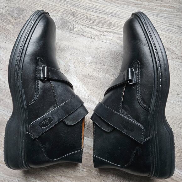 Dr Comfort Joseph Black Leather High Top Hook Loop Dress Boot Shoe Mens Size 9.5 main image 13